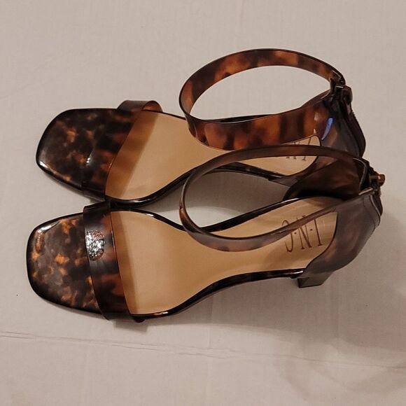 NEW INC TRANSLUCENT STRAPS ANKLE STRAP MAKENNA SQUARE TOE BLOCK HEEL SANDAL - Picture 8 of 16